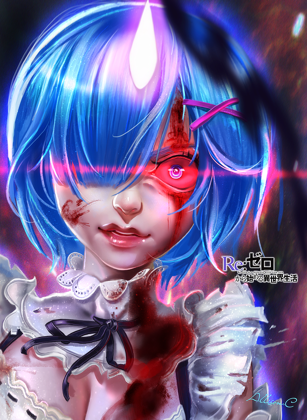 ✞雷姆 レム 鬼化（图ZNzExMzY1NzY=） - 商业插画 - 站酷设计师AllisonC様原创素材 - 站酷ZCOOL
