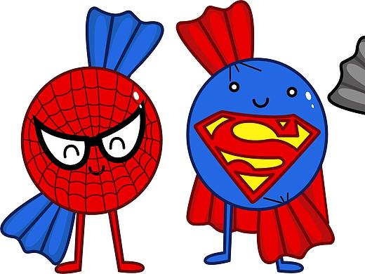 潮流矢量插画 超级英雄