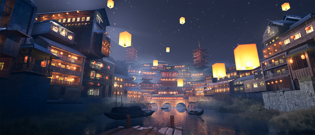 【ue4】渲染 古风《长安》