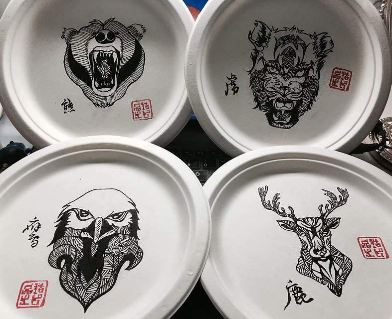 東北四大野獸紙盤手繪（圖ZMTk0Mjc5NjQw） - 創(chuàng)作習(xí)作 - 站酷設(shè)計師bu二原創(chuàng)素材 - 站酷ZCOOL