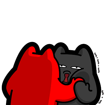 i32【魔鬼猫表情-捏脸】#半身 双子 打脸 挤压 变形 难受 痛苦 ip