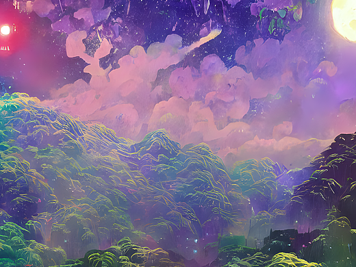 #AI创作实验室#高山丛林中有星空海洋（个人主页-ZNjMwMTAxNjQ=） - AI作品 - 站酷设计师Z93389243原创素材 - 站酷ZCOOL