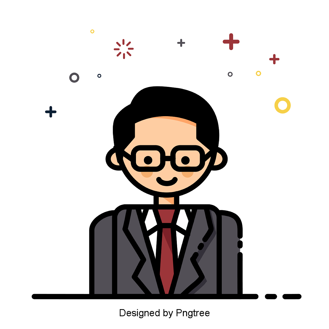 一组不同职业的线条风小图