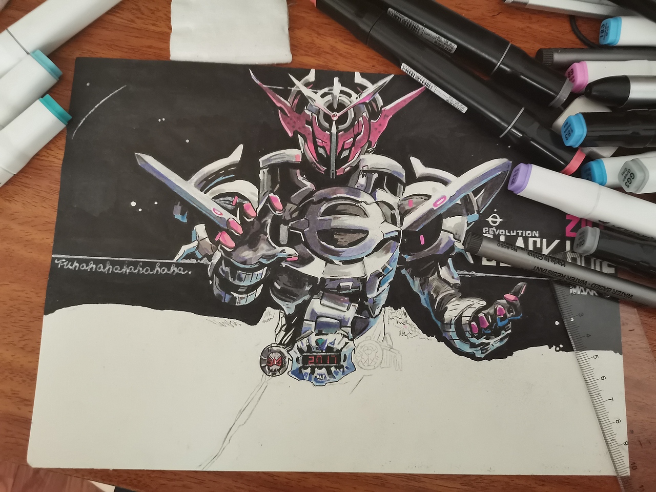 纯马克笔手绘假面骑士zio