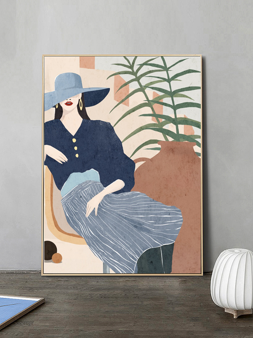 《輕倚歲月》（圖ZMjUzNjMzMDQ0） - 商業(yè)插畫 - 站酷設(shè)計師深圳畫先生原創(chuàng)素材 - 站酷ZCOOL