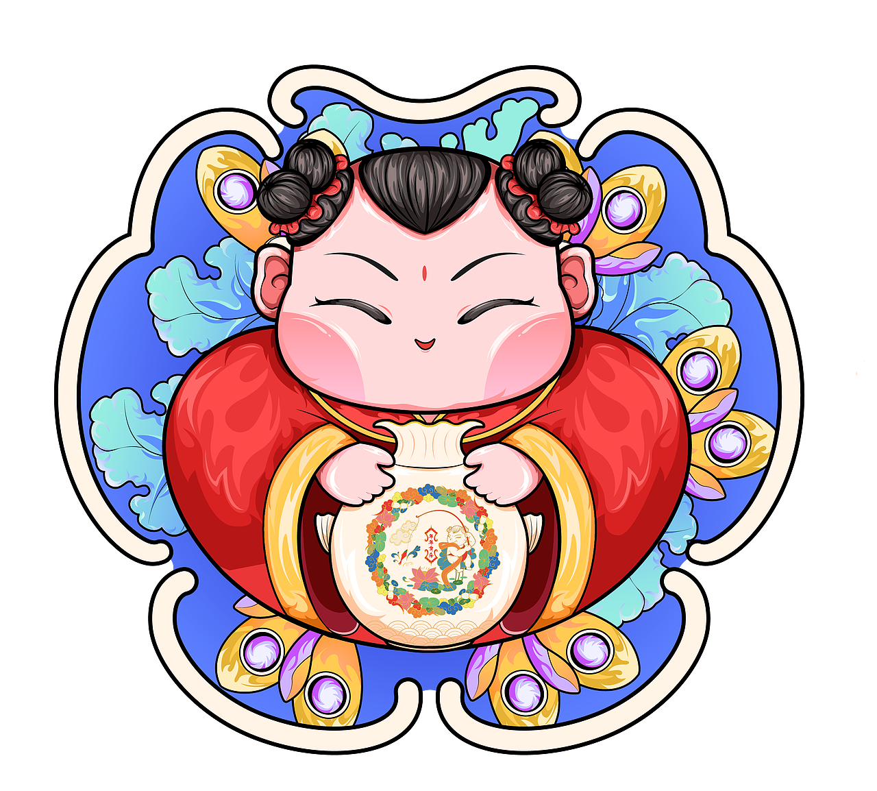 年年有余国潮插画