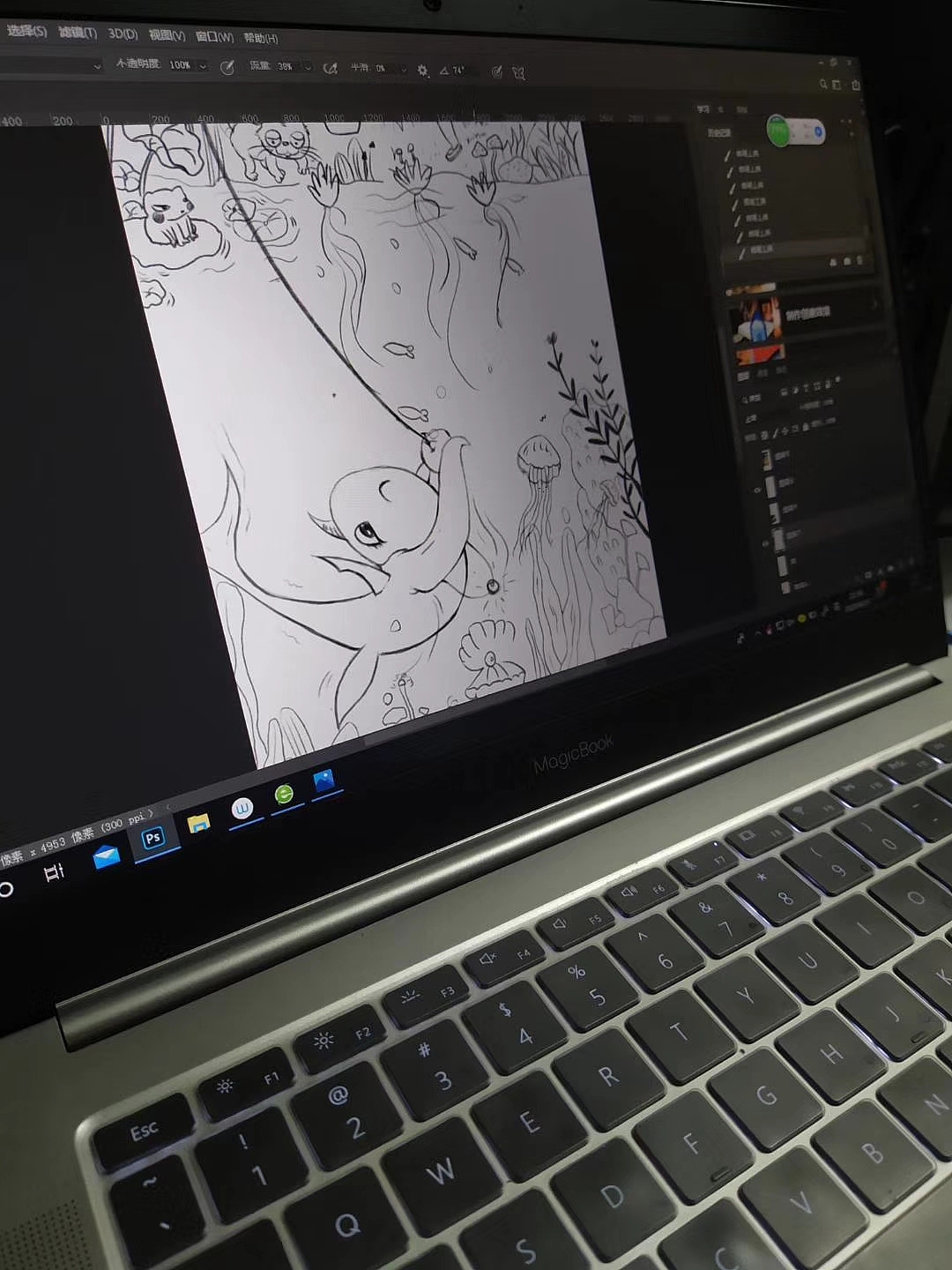 钓鱼（图ZMjA2MTU1MjE2） - 儿童插画 - 站酷设计师时间之画原创素材 - 站酷ZCOOL