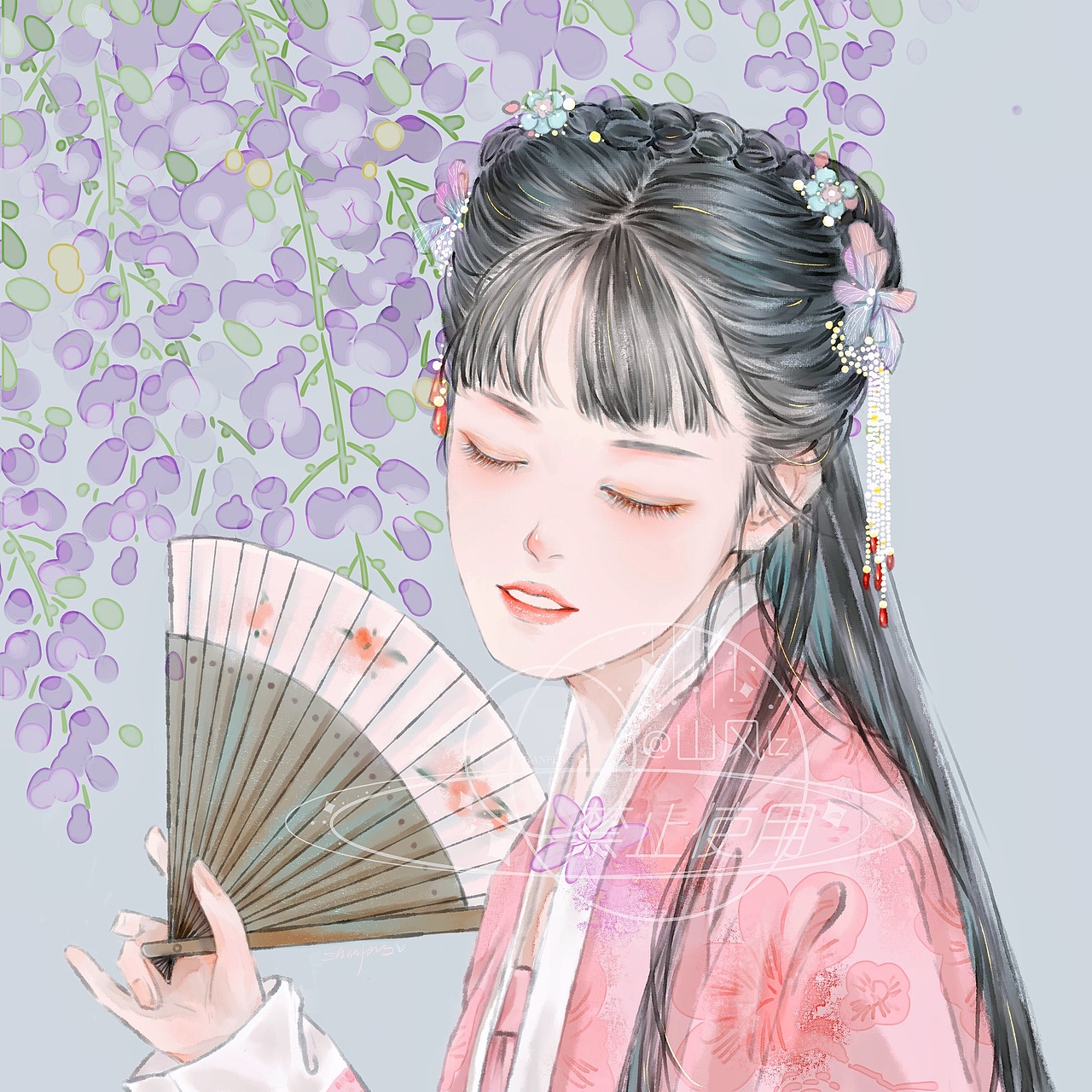 画喜欢的汉服小姐姐,这九张都是嘻嘻.