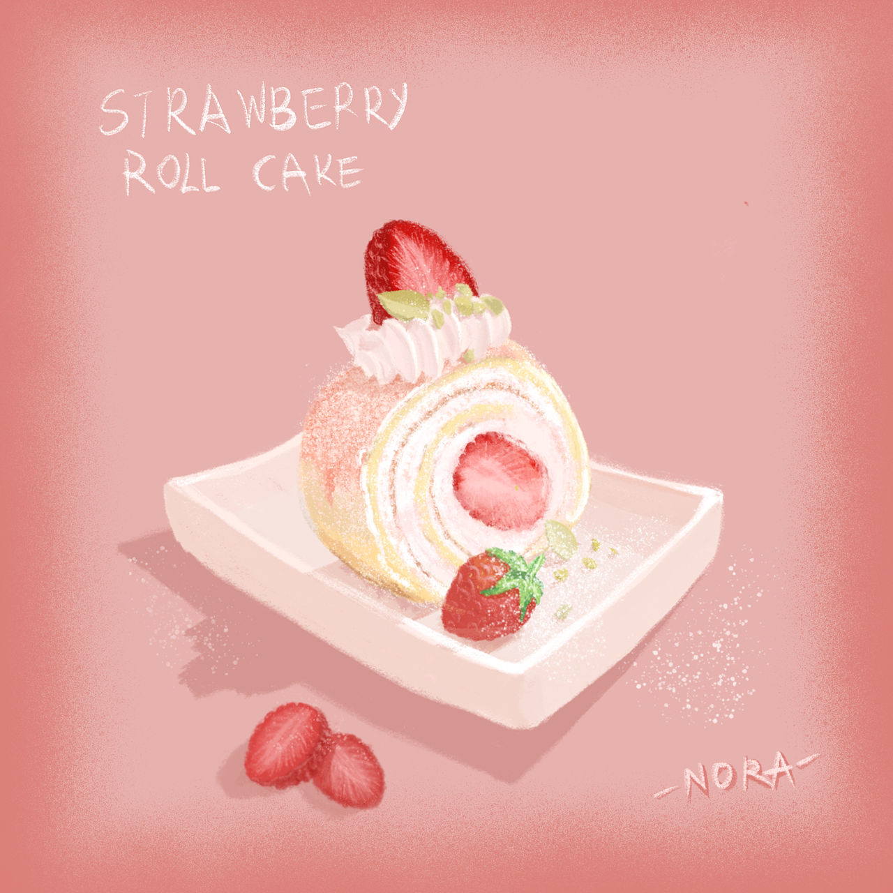 这周新作-吃货的甜点插画