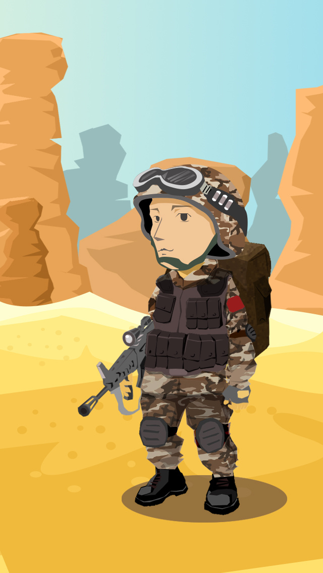 原创鼠绘士兵,迷彩,沙漠,引导页,启动页