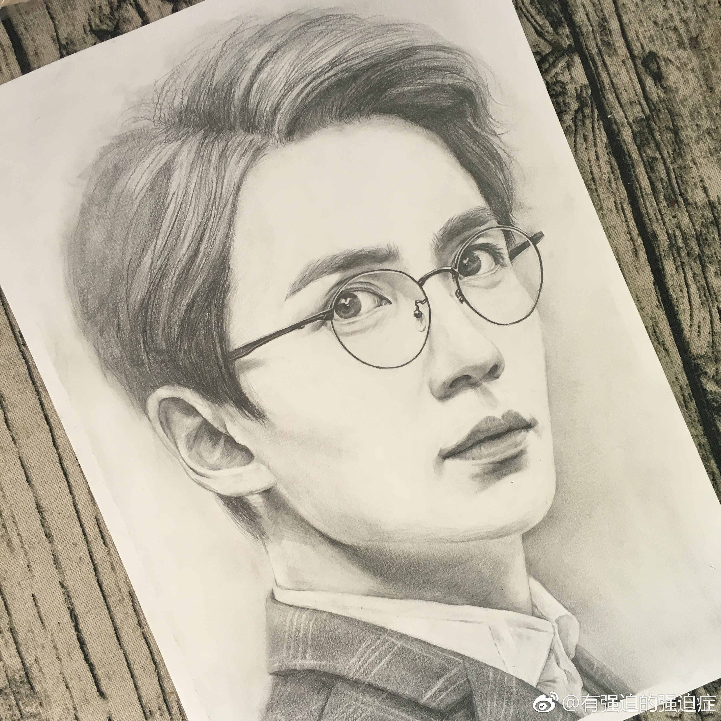 朱一龙 居老师素描联系 |插画|插画习作|有强迫的强迫症 - 原创作品