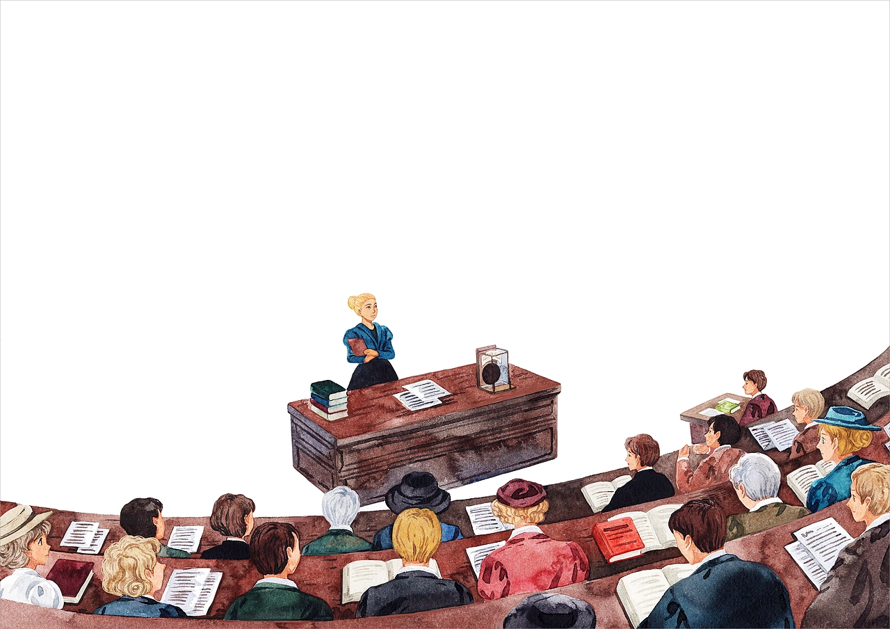 《居里夫人的故事》水彩手绘插图