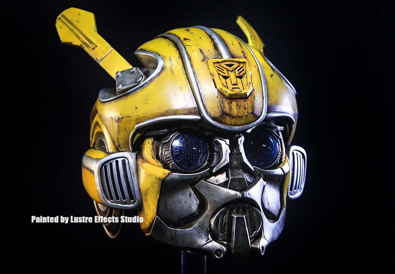 孩之宝电影版变形金刚大黄蜂bumblebee头盔升级涂装