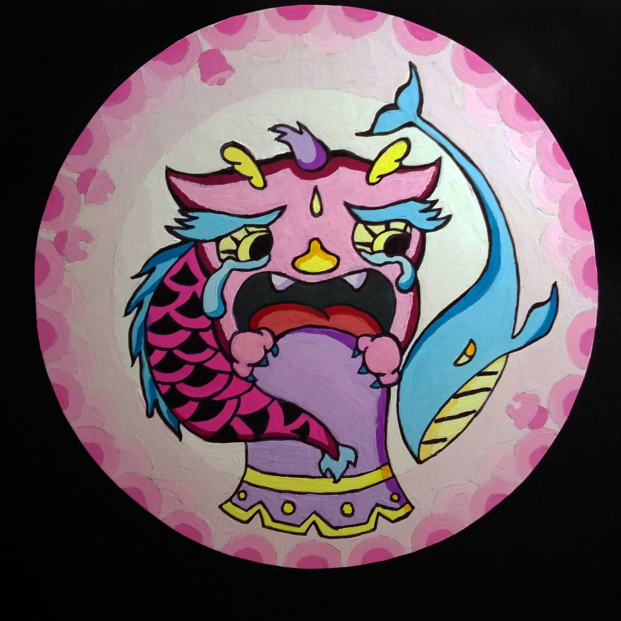 四子蒲牢,受击就大声吼叫,充作洪钟提梁的兽钮,助其鸣声远扬