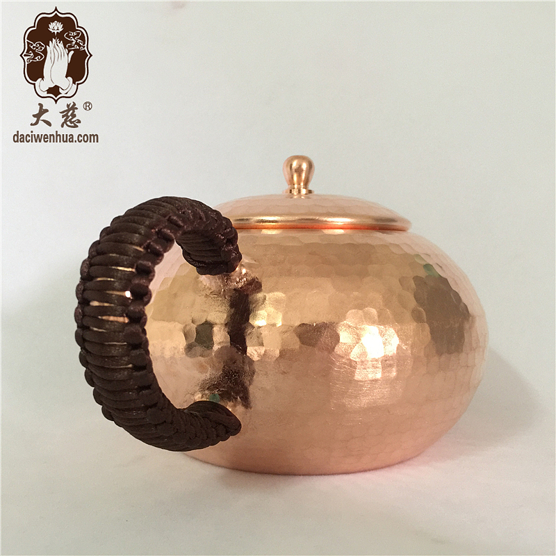 纯手工锻打抑菌铜紫铜壶650mL