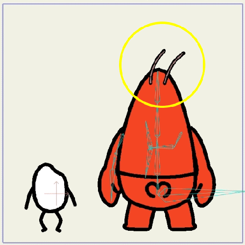 客户要求虾米的触须要有弹性,逐帧画有一定难度。
在moho中可以用骨骼绑定,开启动力学后,就能快速得到真实自然的弹性效果