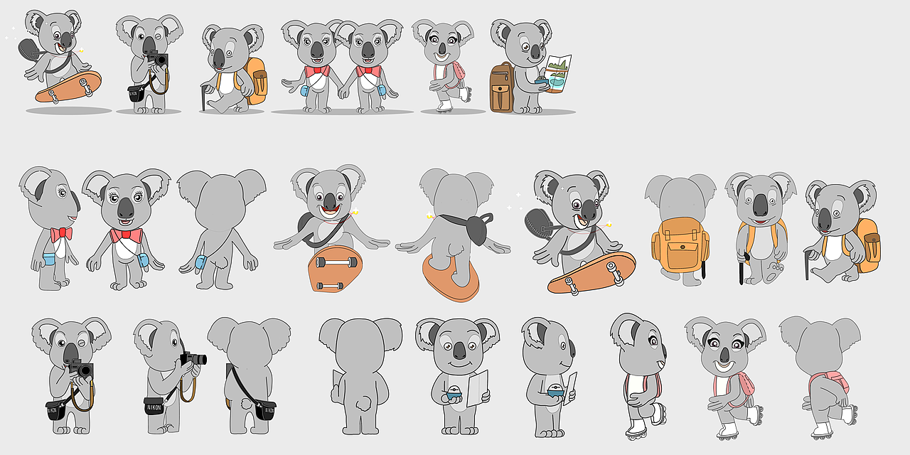 考拉的设计角色三视图设计制作