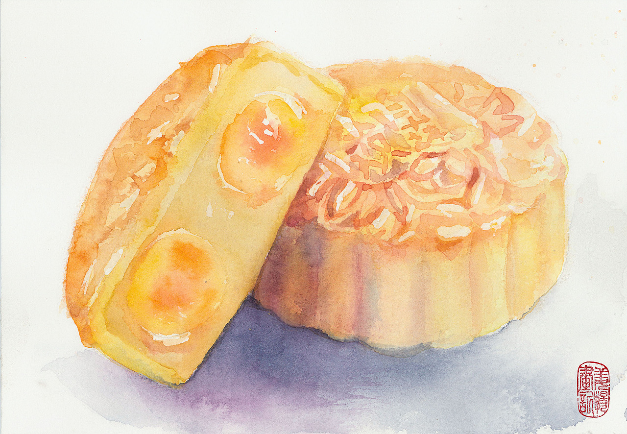 水彩月饼（图ZMTMxMzMyODcy） - 绘画 - 站酷设计师爱画画的JC原创素材 - 站酷ZCOOL