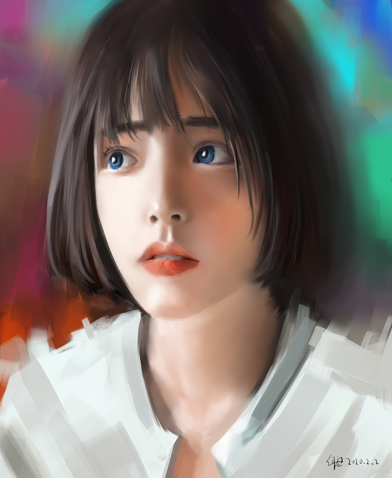 原画练习写生大眼女