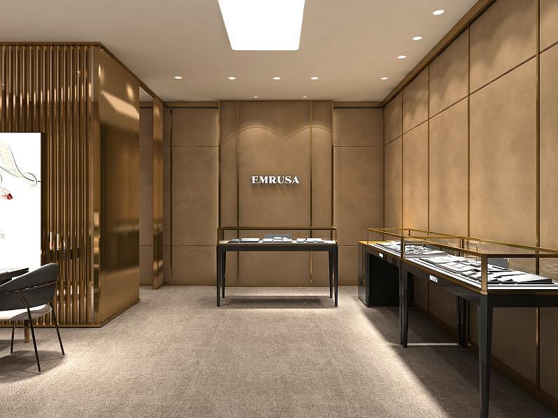 26平方珠宝展厅设计效果图 高端彩宝珠宝店设计公司