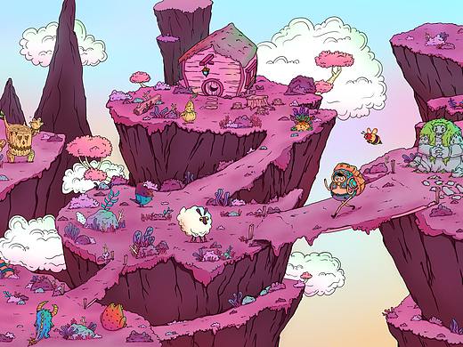 场景插画:平行世界（个人主页-ZNDkwODYxNDg=） - 创作习作 - 站酷设计师插画师羊驼原创素材 - 站酷ZCOOL