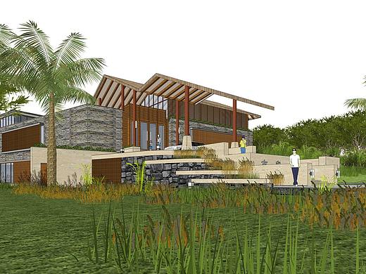 现代独栋豪宅SU模型下载