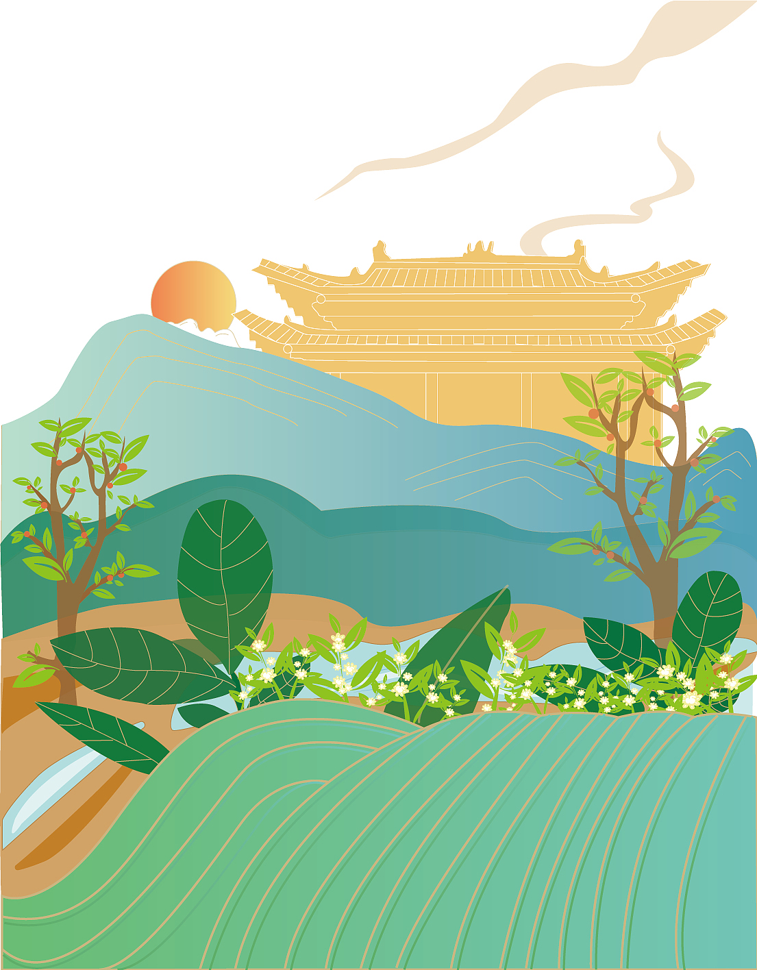 茶叶包装插画设计