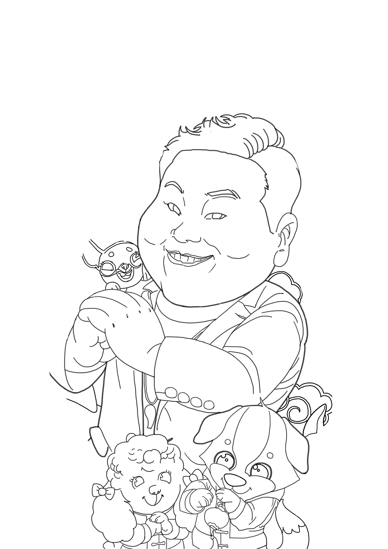 《祖宗十九代》海报手绘临摹|插画|商业插画|summerxiaopei - 临摹