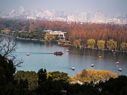 雷锋塔上观西湖景