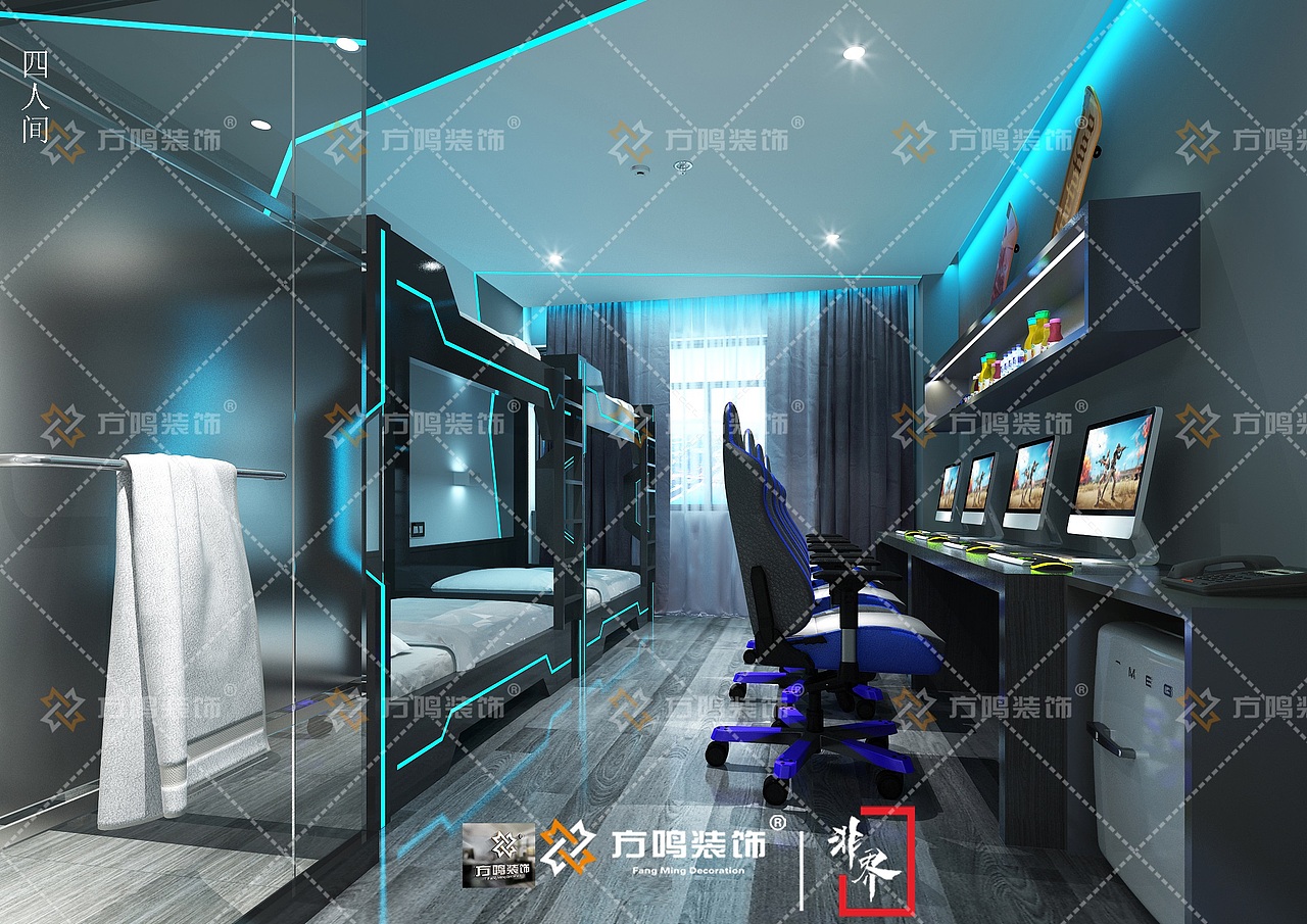 电竞酒店室内设计_电竞酒店客房设计_电竞酒店房间设计（图ZMTY5OTIzNjcy） - 家装设计 - 站酷设计师非界设计_方鸣原创素材 - 站酷ZCOOL