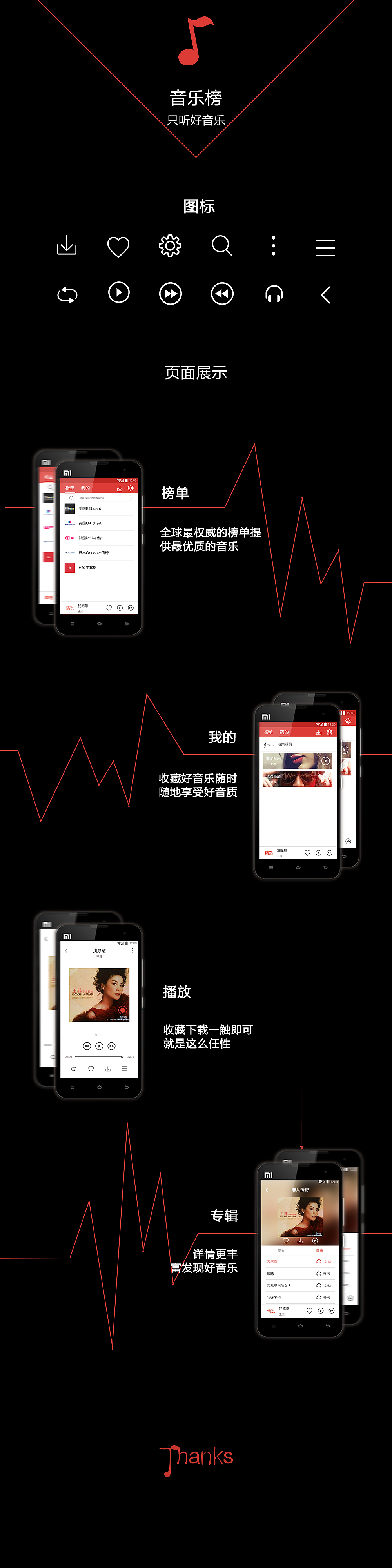 音乐榜APP（图ZNjQ0NzMxNzI=） - APP界面 - 站酷设计师安之若素Zh原创素材 - 站酷ZCOOL