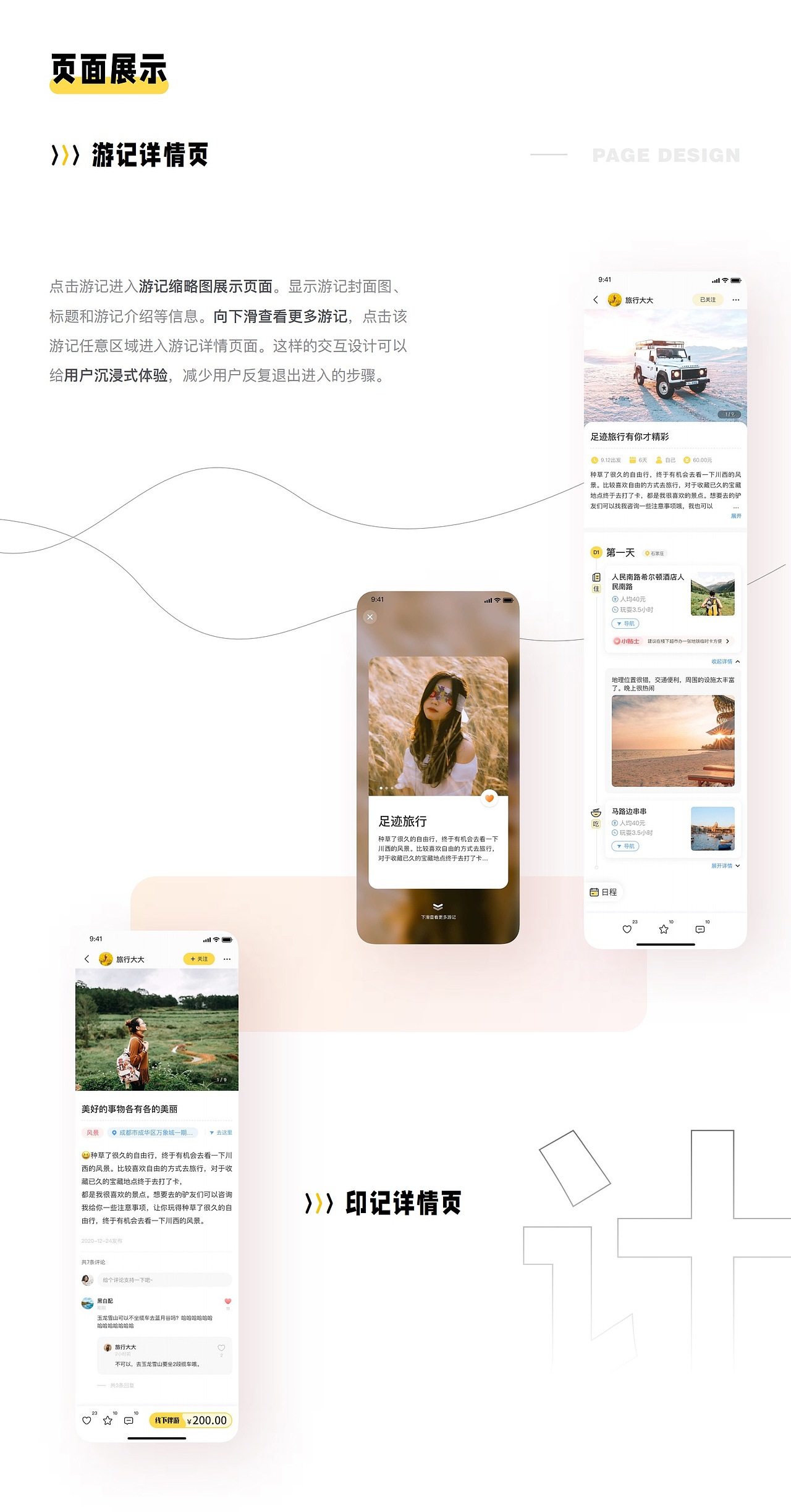 足迹旅行APP（图ZMjk2NTA1NjI4） - APP界面 - 站酷设计师橘子和肥猫原创素材 - 站酷ZCOOL