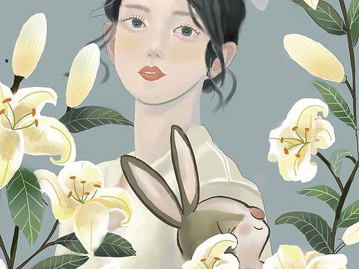 花与少女（个人主页-ZNTc4NzM3NzI=） - 艺术插画 - 站酷设计师Z241407247原创素材 - 站酷ZCOOL