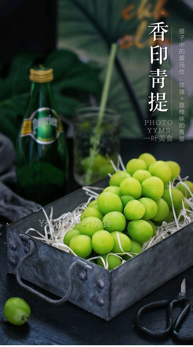 铁皮盒子,绿色森系香印青提|摄影|产品摄影|一叶美食