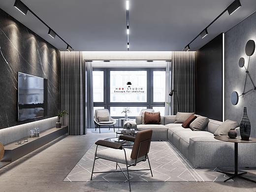 Enscape for sketchup┃高级灰客餐厅