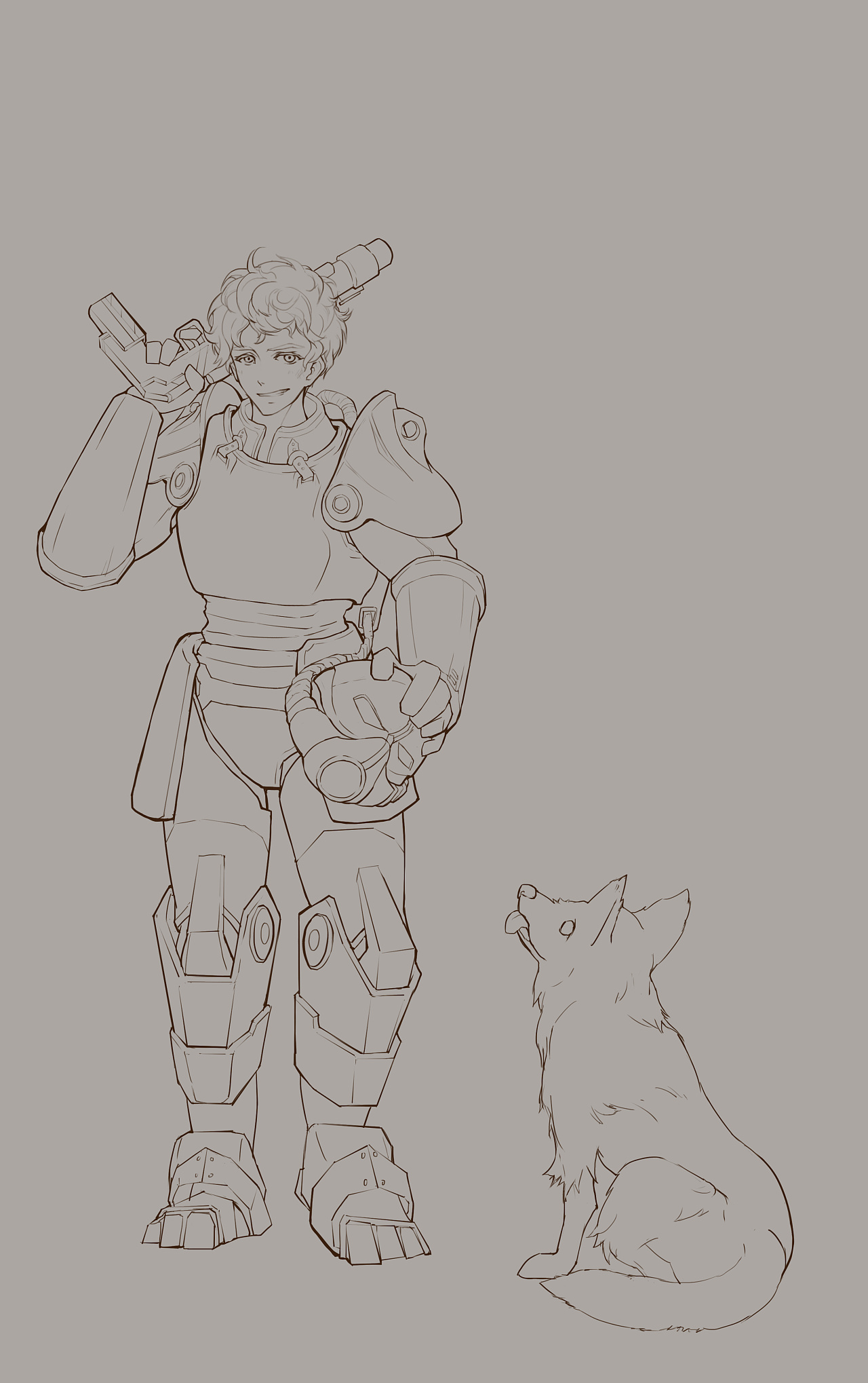 辐射4 给卷毛画的图~算是练笔吧