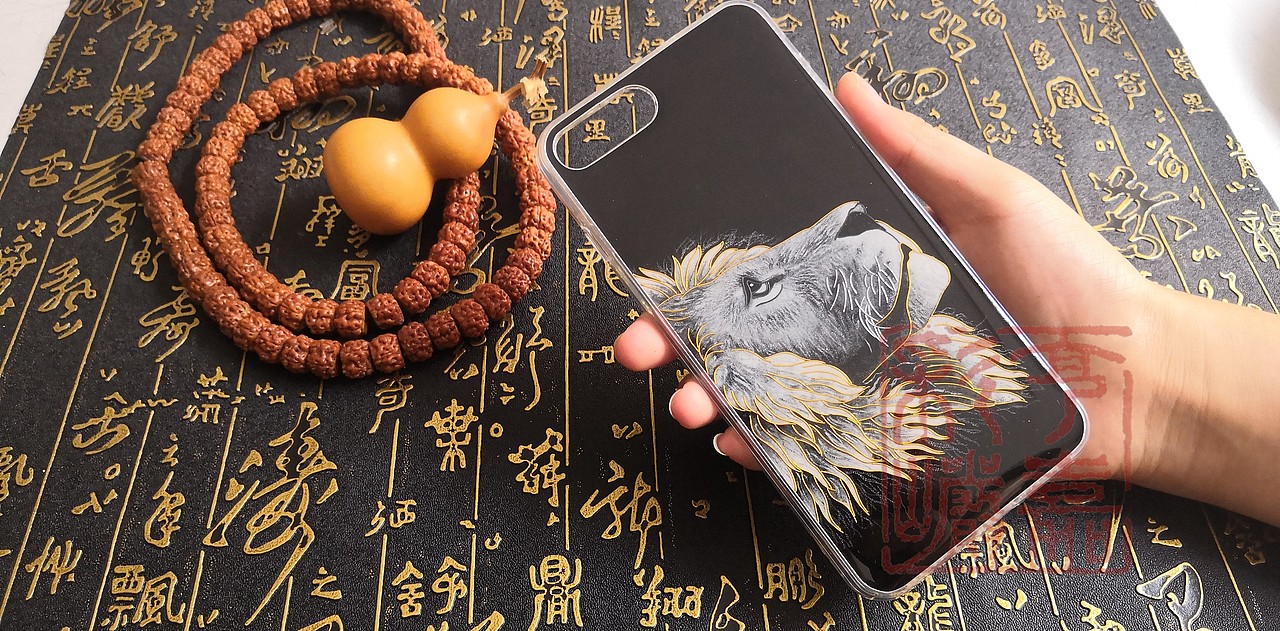 景泰蓝金丝沙画画手机壳，把艺术随时携带（图ZMTIyOTM4OTg0） - 其他手工艺 - 站酷设计师亨嘉彩岩画原创素材 - 站酷ZCOOL