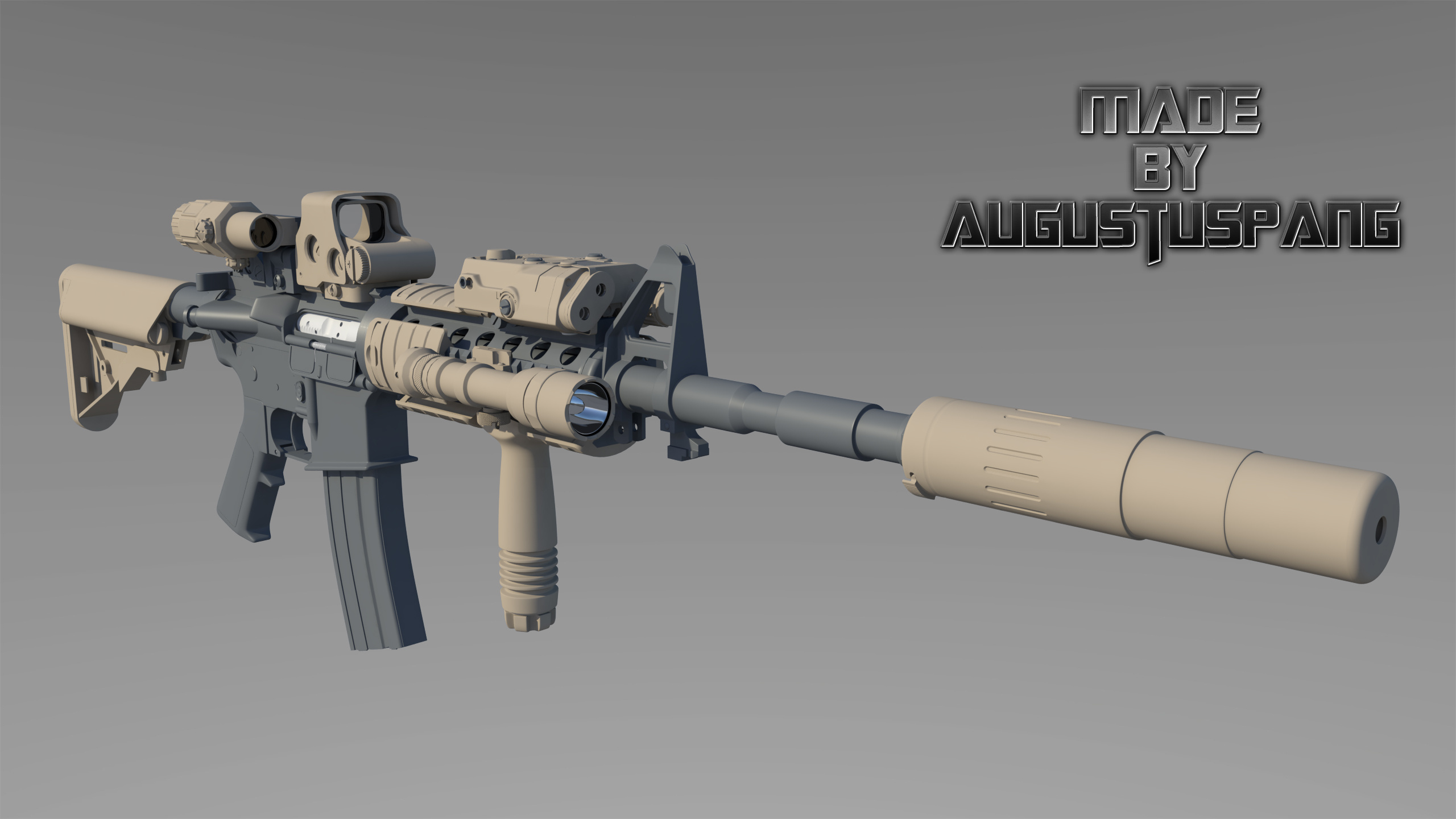 PBR-赛博朋克科幻枪械 步枪-cg模型免费下载-CG99
