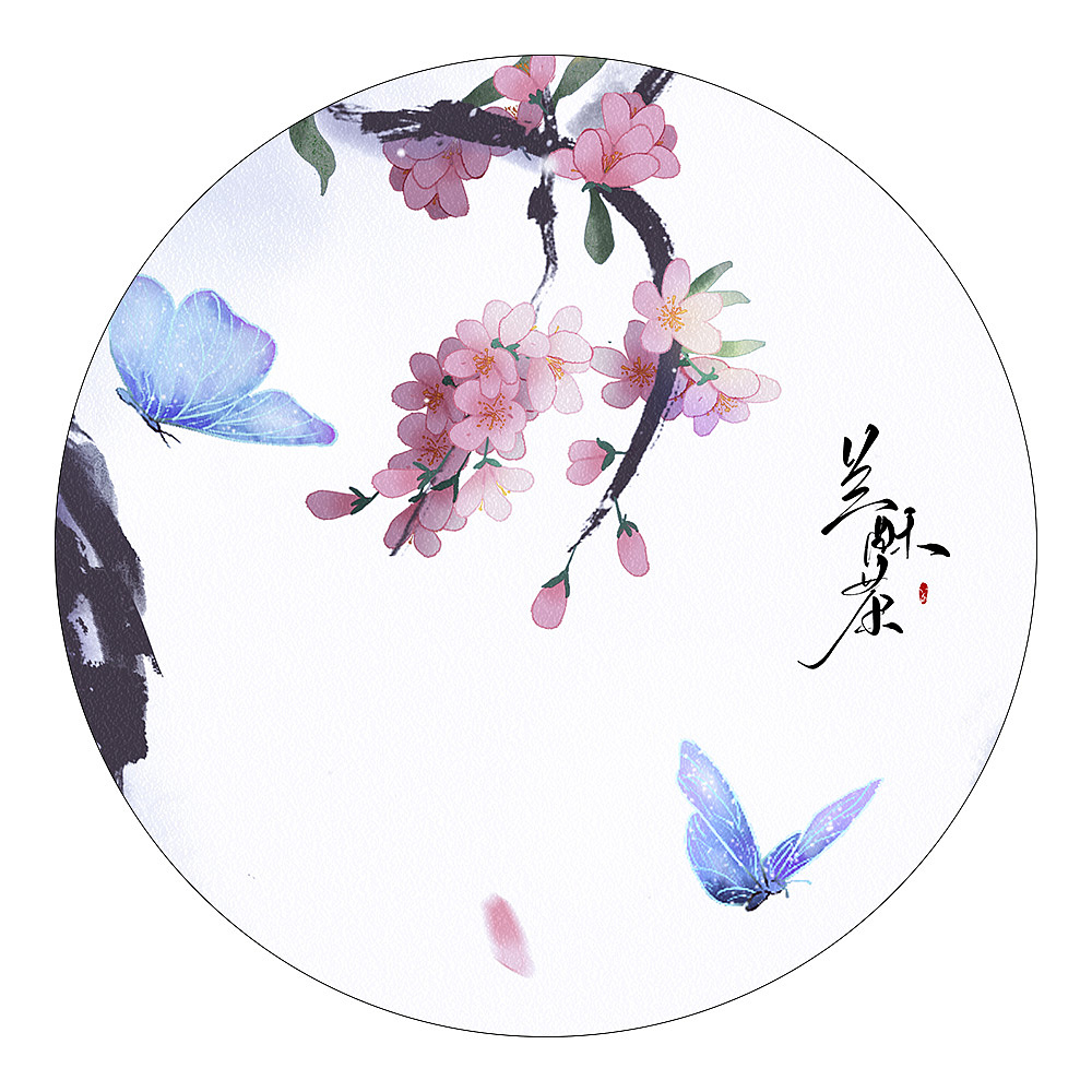 手绘月下美人图