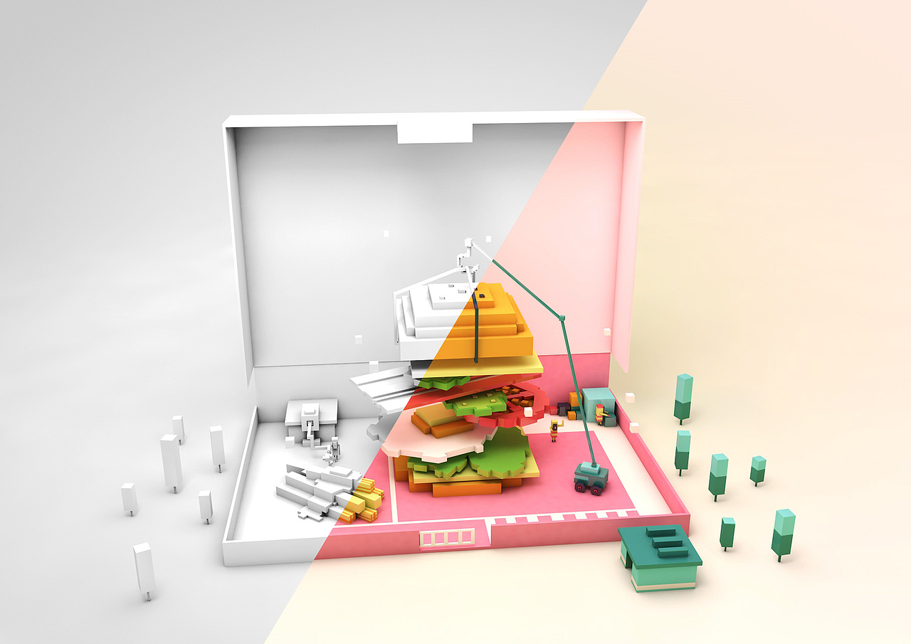 汉堡工厂（图ZODMxNjAzNjQ=） - 其他三维 - 站酷设计师vivimi原创素材 - 站酷ZCOOL