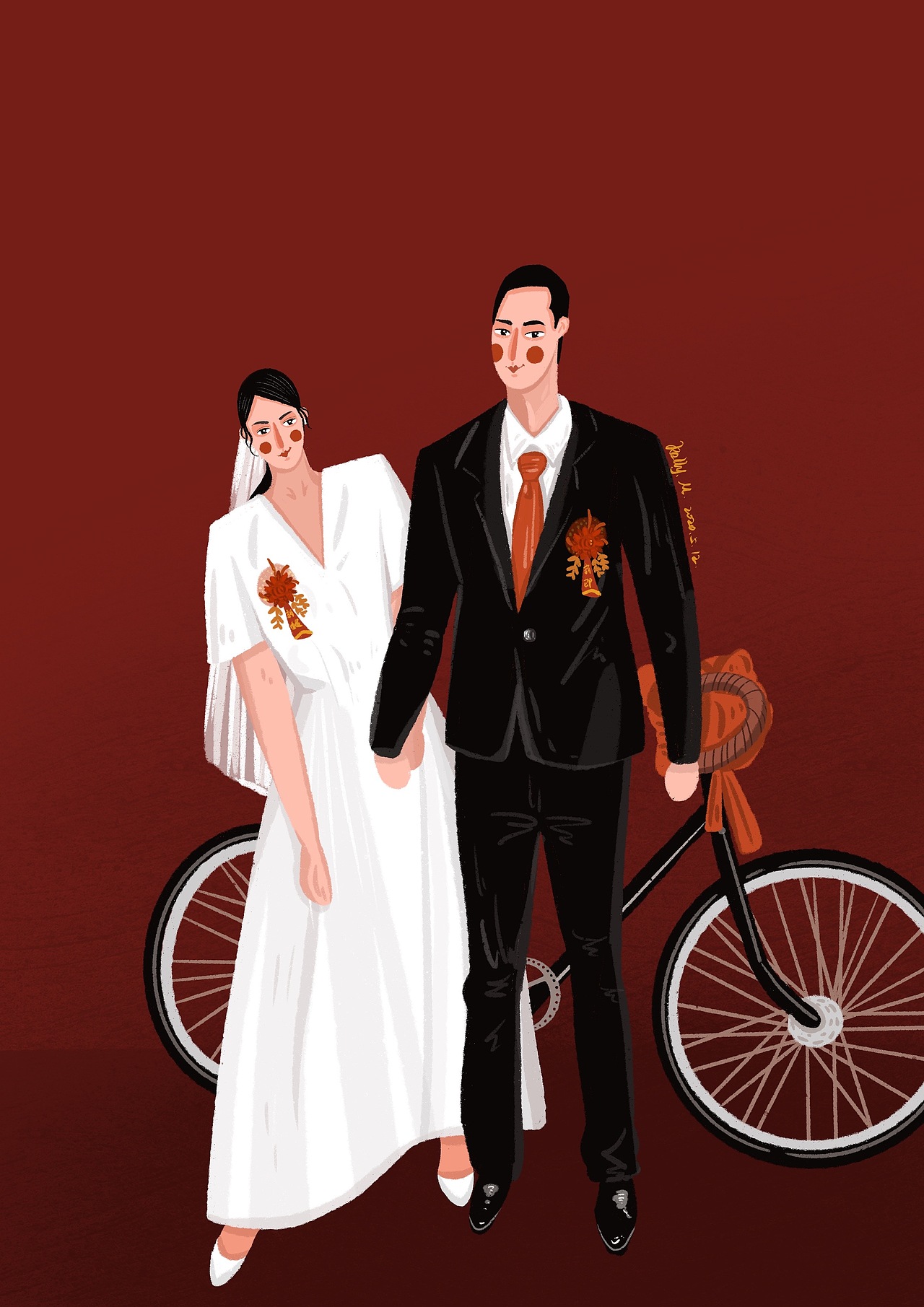 结婚照转插画喜嫁系列