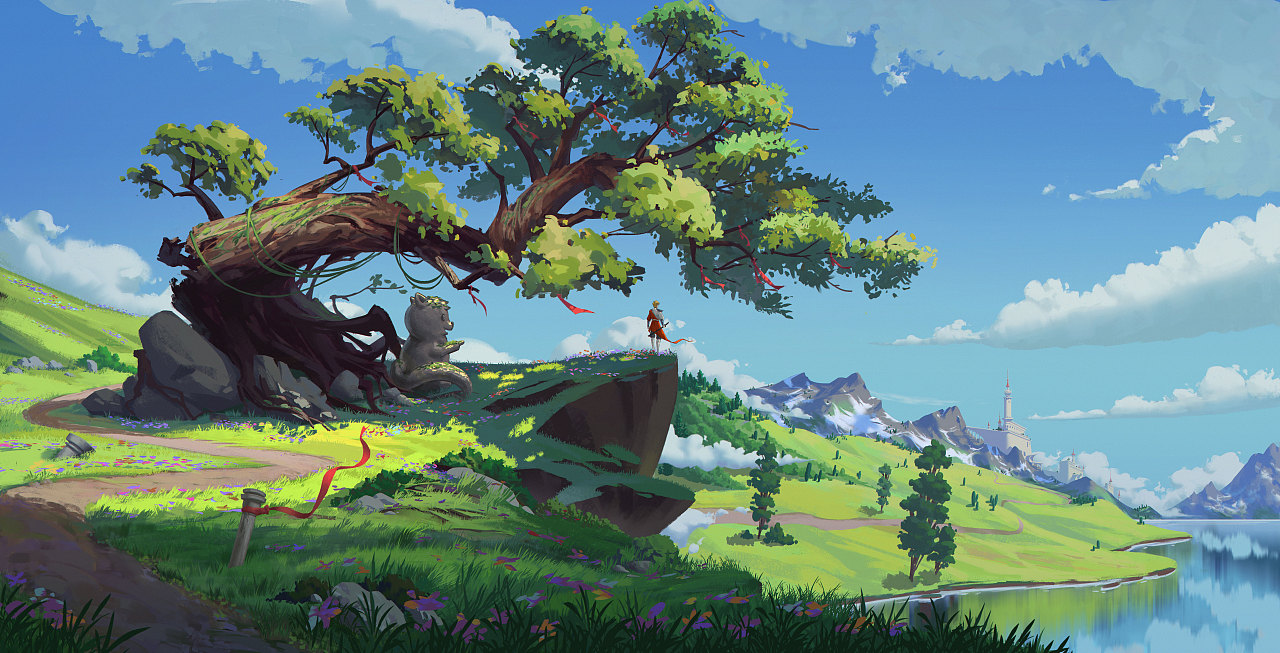 清新风场景原画|插画|游戏原画|冬阳w - 原创作品 - 站酷 (zcool)