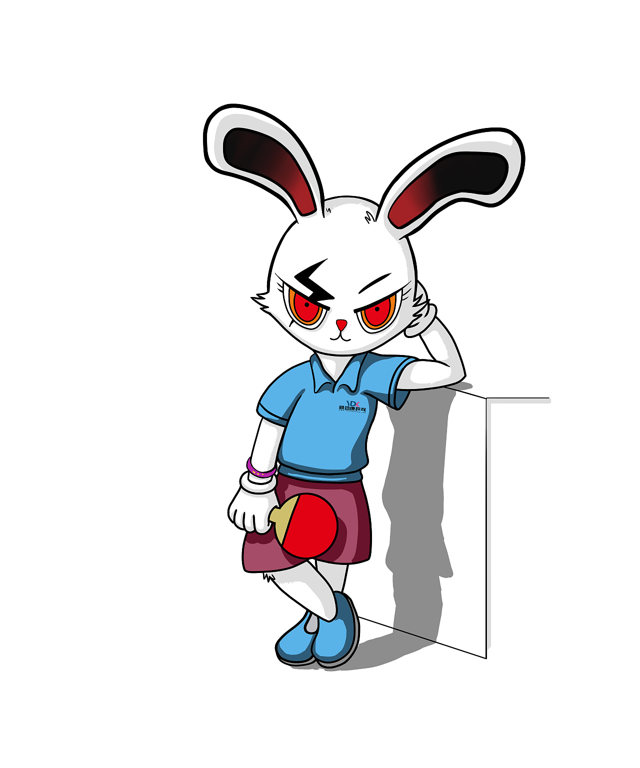 乒乓球培训吉祥物设计动作与头像