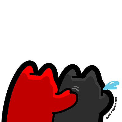 I37【魔鬼猫表情-安慰】#半身 双子 拍背 安抚 哭 颤抖 伤心 动漫 IP 魔性 斗图 zombiescat