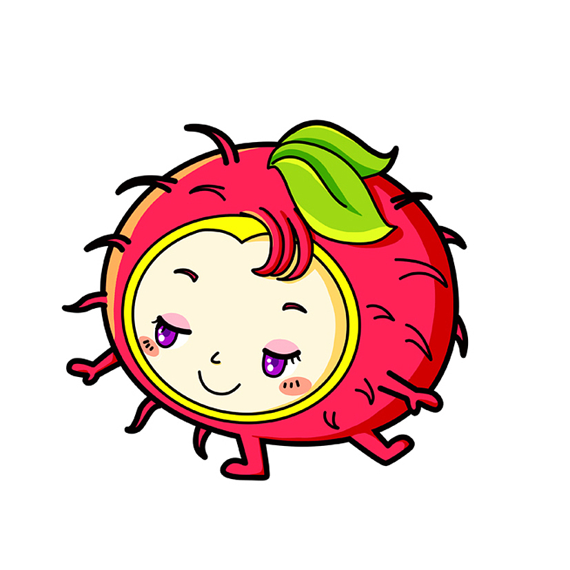 潮流品牌服饰情侣装T恤图案(水果红毛丹版)