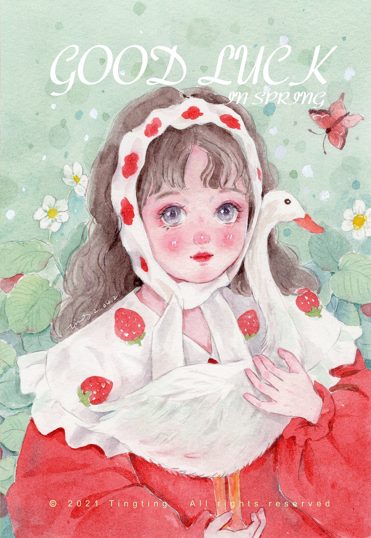 这个春天的一些 水彩少女