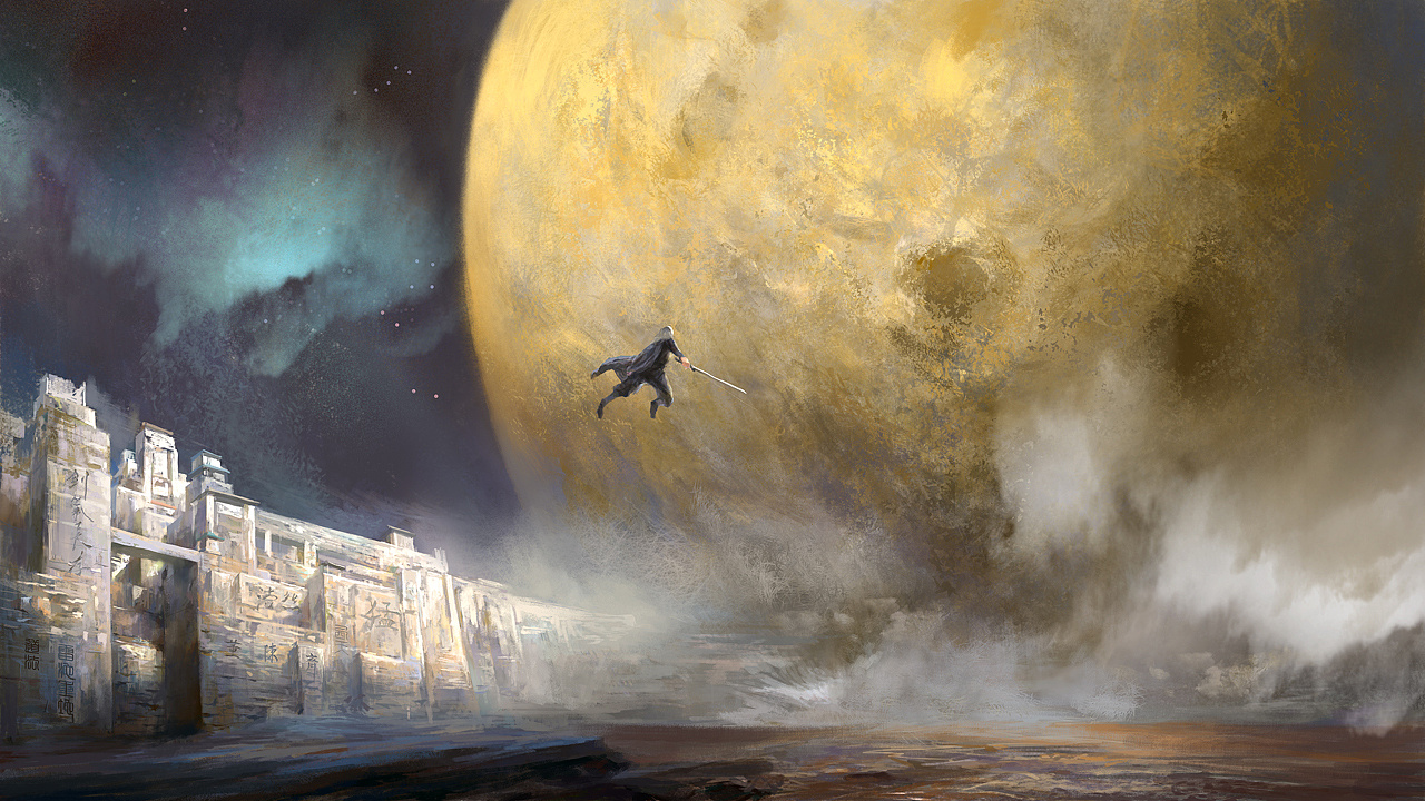 剑来-董三更撞月而去|插画|概念设定|竹鹤威士忌 - 原创作品 - 站酷