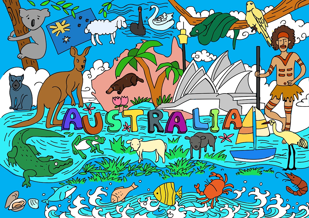 澳洲元素创意海报