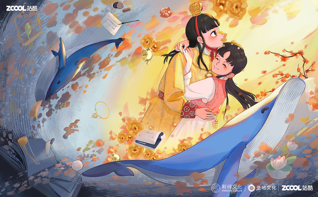 红楼梦|宝黛憧憬（图ZMzA2OTQ2NDUy） - 商业插画 - 站酷设计师金狸鱼姬原创素材 - 站酷ZCOOL