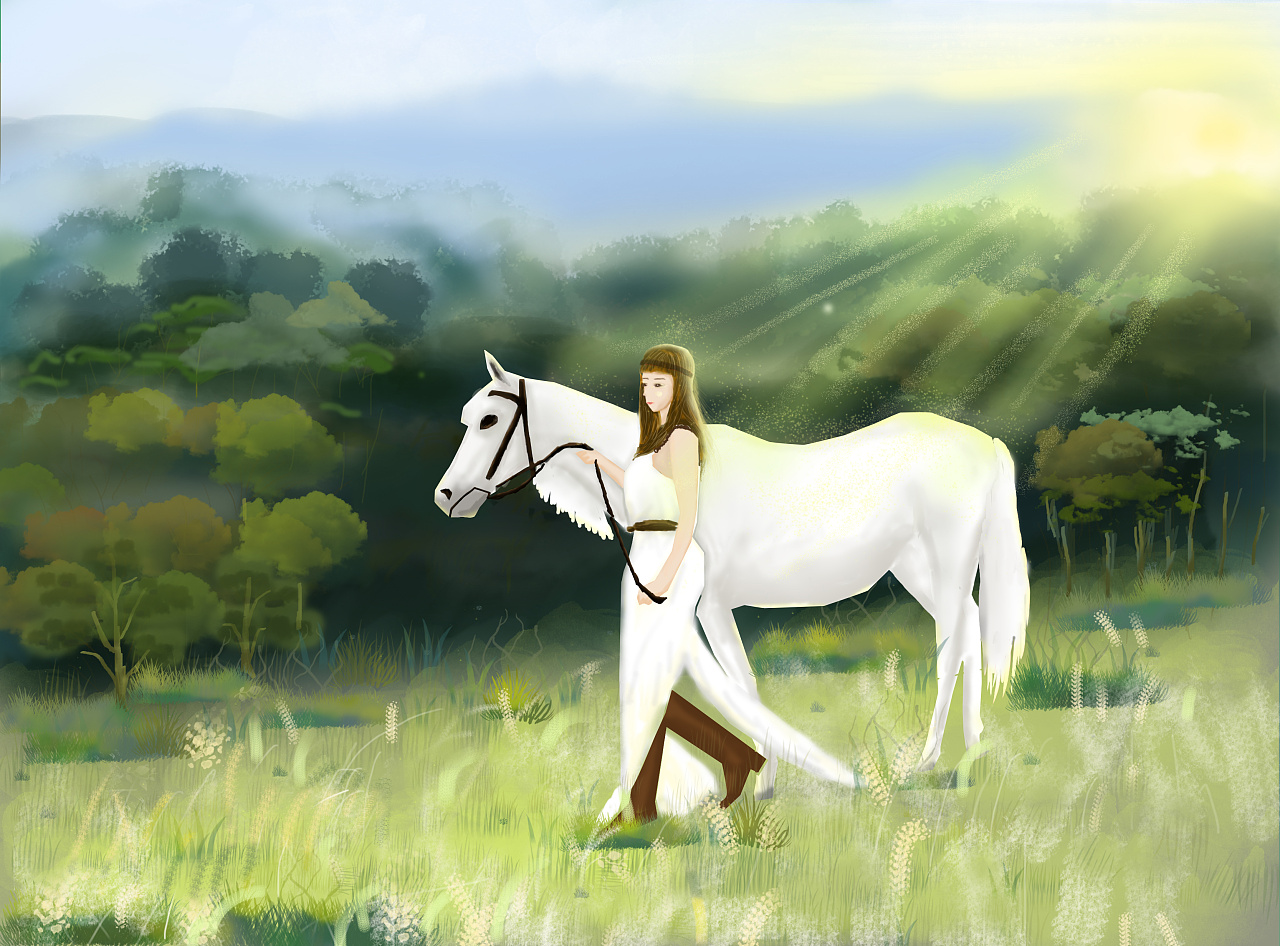 白马晨光|插画|创作习作|绒的 - 原创作品 - 站酷 (zcool)